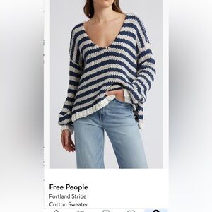 Free People Portland Stripe Sweater -medium